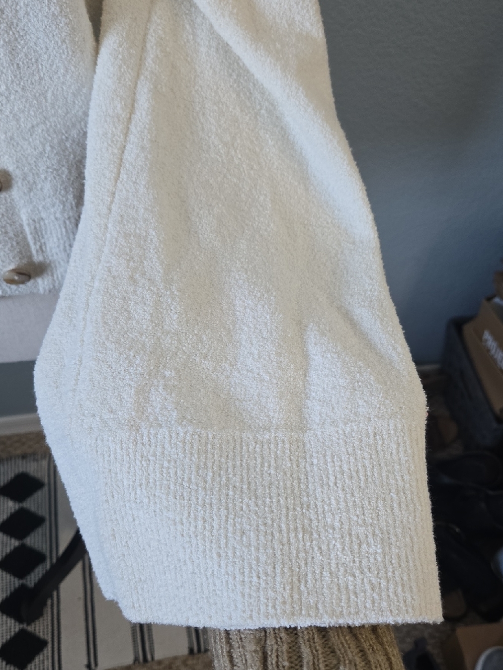 BANANA REPUBLIC Larkspur Cotton-Silk Flare-Sleeve Cardigan Cream Sz Medium - Picture 6 of 11